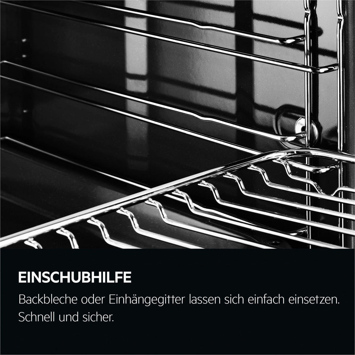 BACKOFENSET XXXL60  - Schwarz, Basics, Glas/Metall (56,0/59,3/55,0cm) - AEG