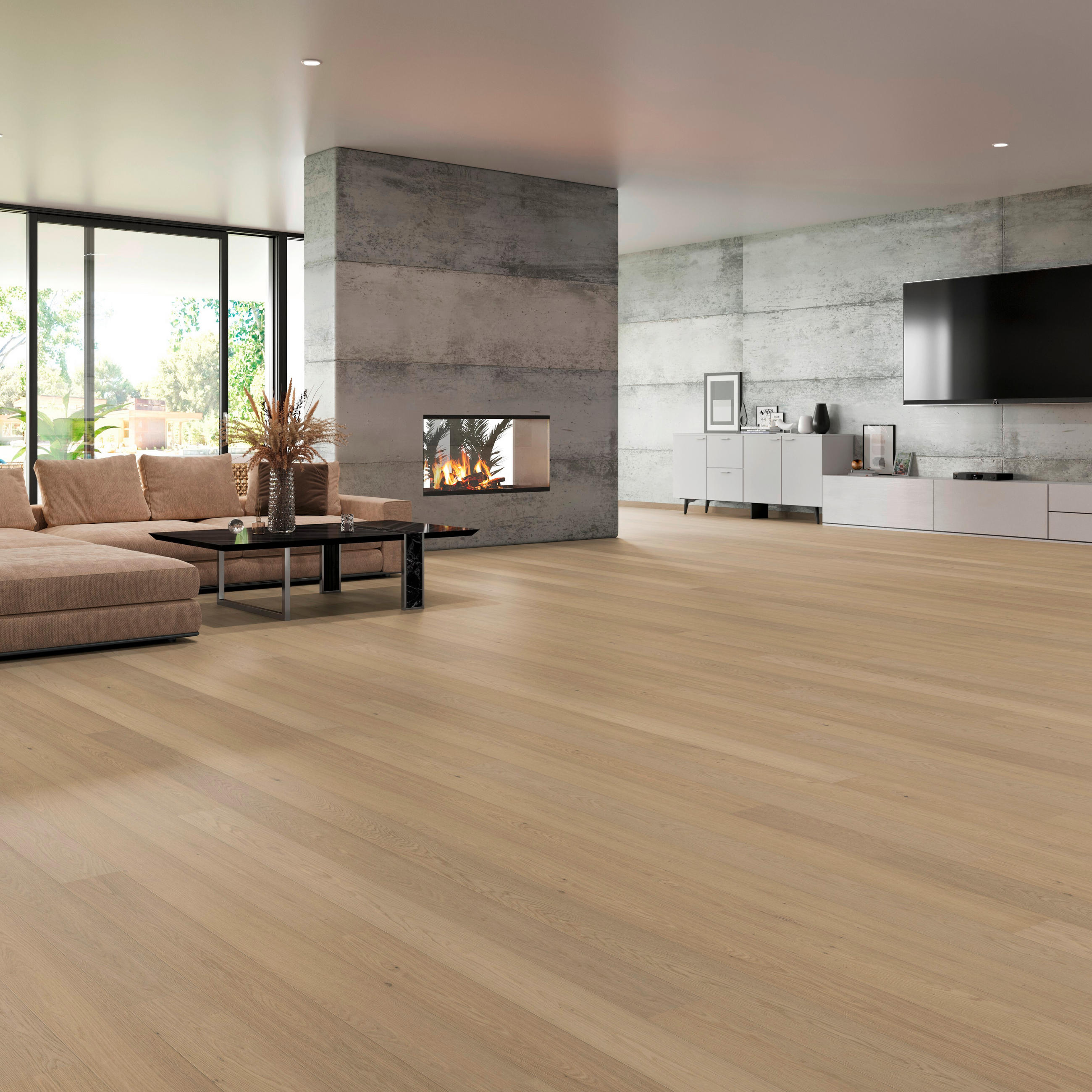 LANDHAUSDIELE Puristico Trend Eiche Crema!Pur 100013301  per  m² - Design, Holz (220,5/17,6/1,3cm) - Tilo