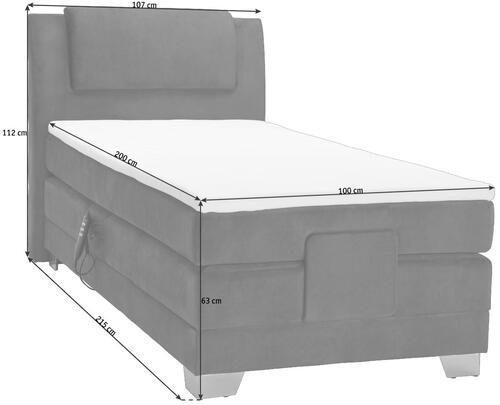 BOXSPRINGBETT 100/200 cm  in Creme  - Silberfarben/Creme, Konventionell, Kunststoff/Textil (100/200cm) - Esposa