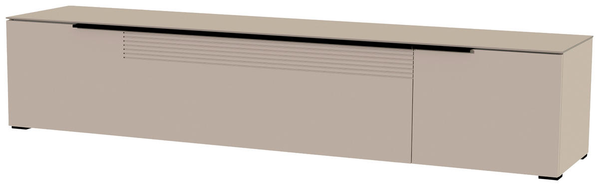 LOWBOARD Schwarz, Sandfarben  210/43/45 cm  - Sandfarben/Schwarz, Design, Glas/Holzwerkstoff (210/43/45cm) - Moderano