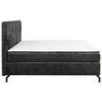 BOXSPRINGBETT 160/200 cm,  in Anthrazit, Topper, H2 + H3 = mittel + fest  - Anthrazit/Schwarz, Design, Textil/Metall (160/200cm) - Esposa