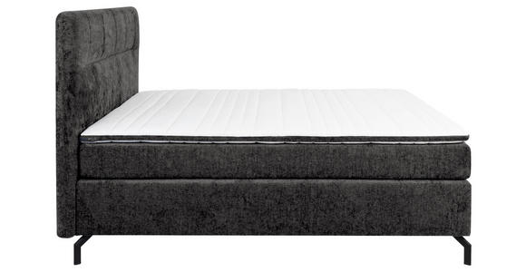 BOXSPRINGBETT 160/200 cm,  in Anthrazit, Topper, H2 + H3 = mittel + fest  - Anthrazit/Schwarz, Design, Textil/Metall (160/200cm) - Esposa