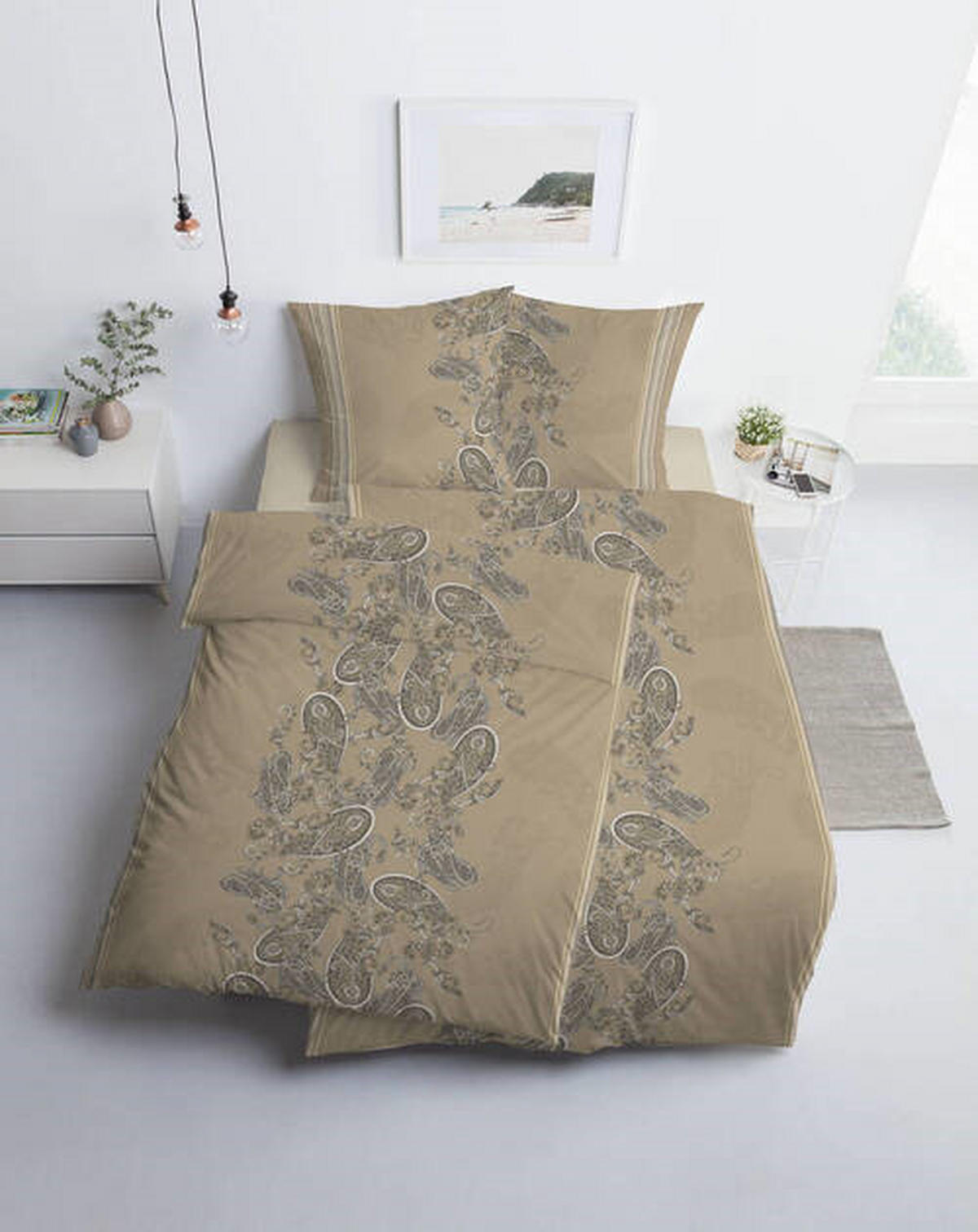 BETTWÄSCHE ATELIER Interlock-Jersey 135/200 cm  - Beige, Design, Textil (135/200cm) - Estella