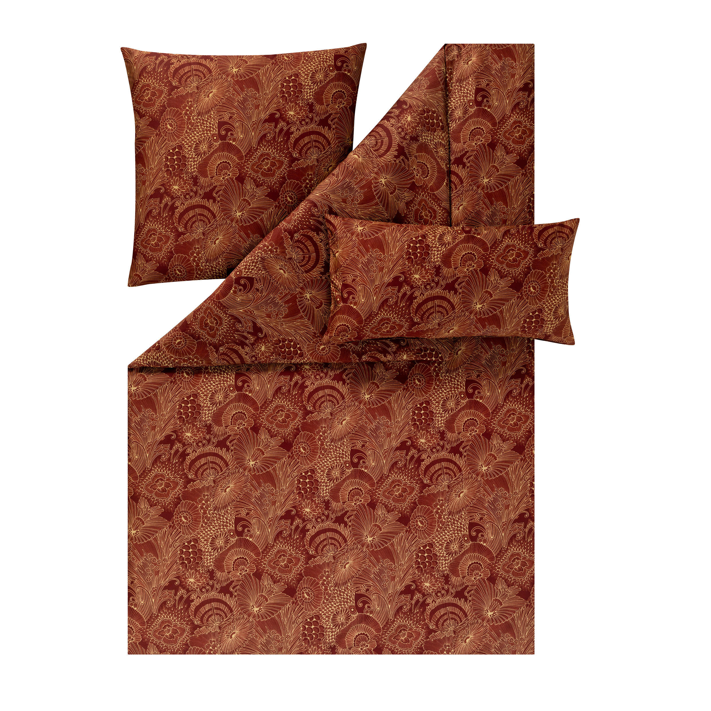 BETTWÄSCHE 3-teilig Atelier Makosatin 135/200 cm  - Bordeaux, Design, Textil (135/200cm) - Estella