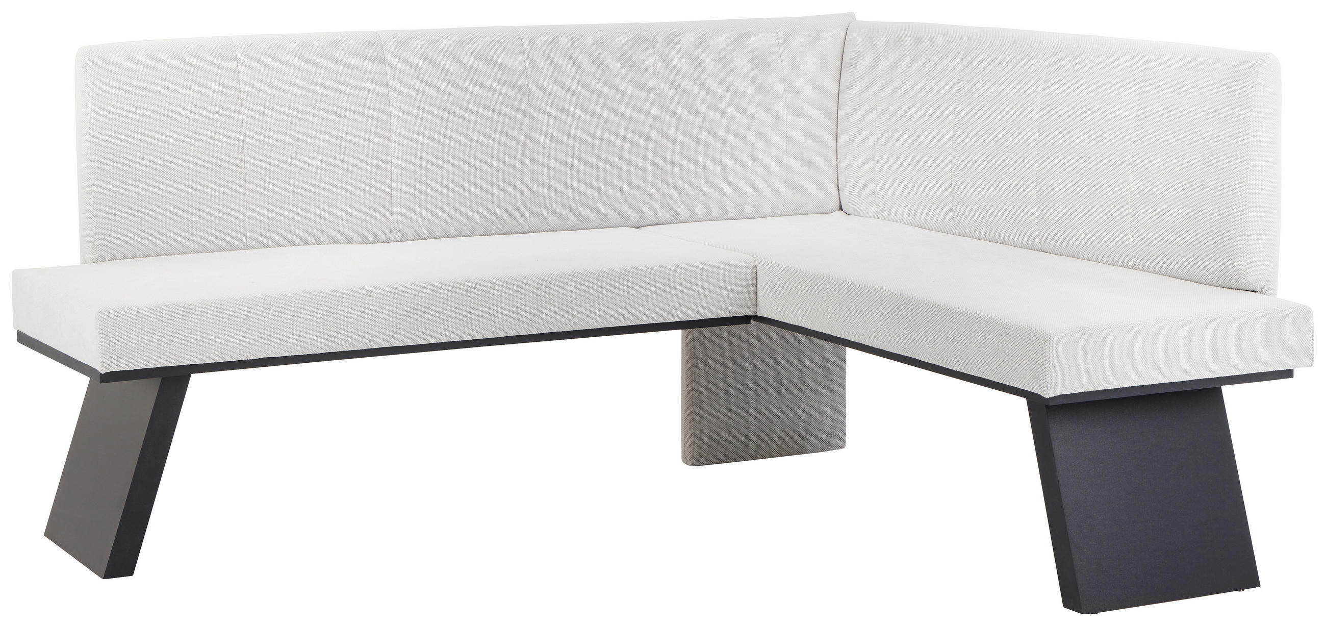 ECKBANK 185/150 cm Webstoff Grau   - Schwarz/Grau, KONVENTIONELL, Textil (185/150cm)