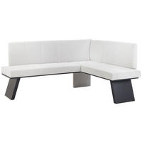 ECKBANK 185/150 cm Webstoff Grau   - Schwarz/Grau, KONVENTIONELL, Textil (185/150cm)