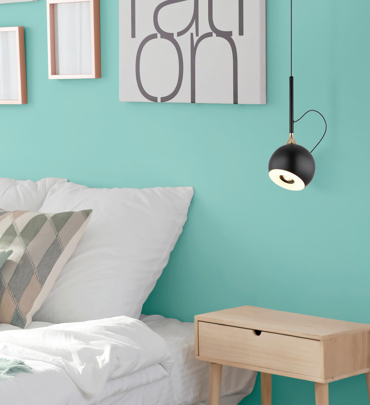 ZÁVĚSNÉ LED SVÍTIDLO, 12/150 cm  - bílá/černá, Design, kov/plast (12/150cm) - Globo
