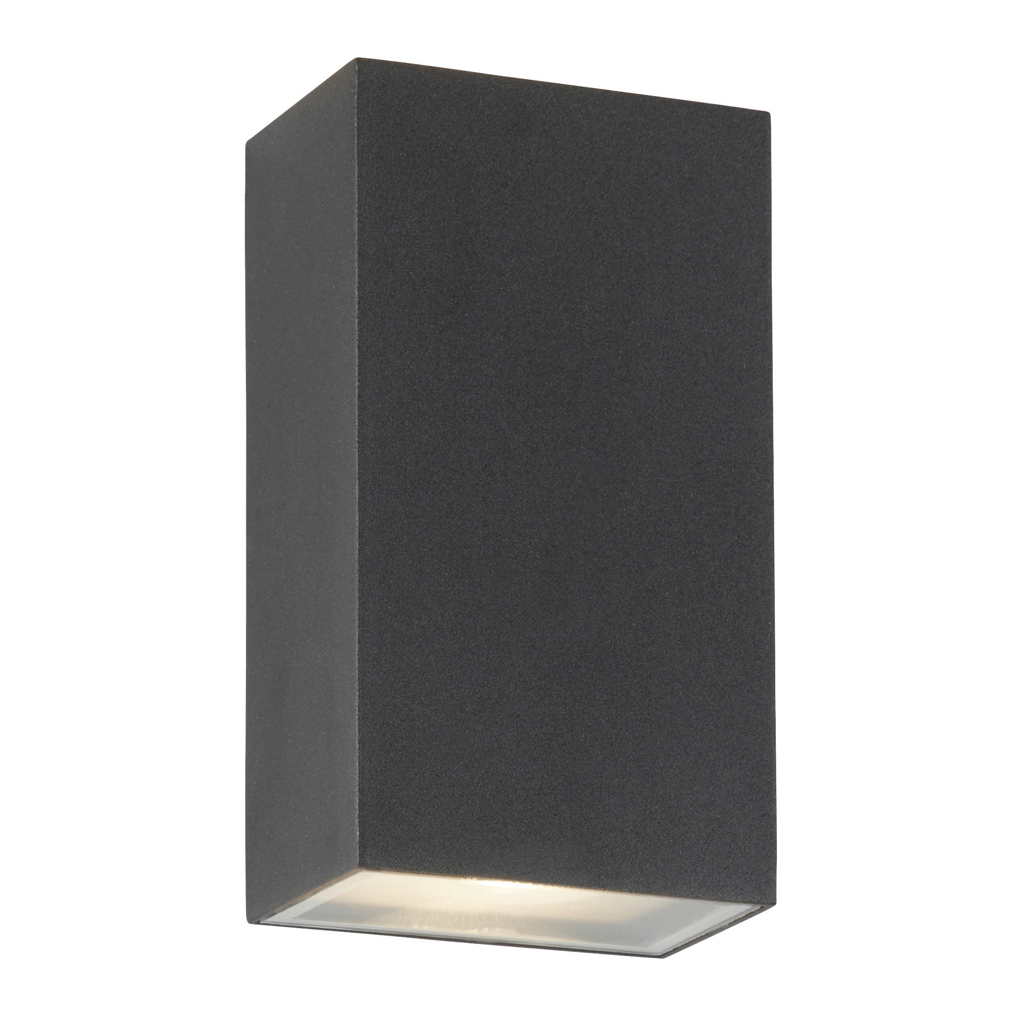 AUSSENWANDLEUCHTE Stirling 9/16 cm  - Silberfarben/Schwarz, Design, Glas/Kunststoff (9/16cm)