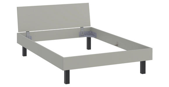 BETT 140/200 cm  in Hellgrau  - Hellgrau/Schwarz, Design, Metall (140/200cm) - Xora