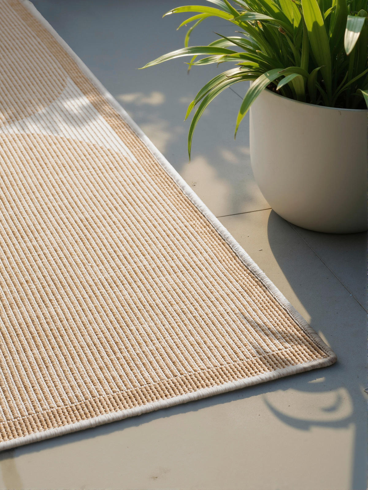 OUTDOORTEPPICH 120/170 cm Duet Weiß, Sandfarben  - Sandfarben/Weiß, Design, Kunststoff (120/170cm)