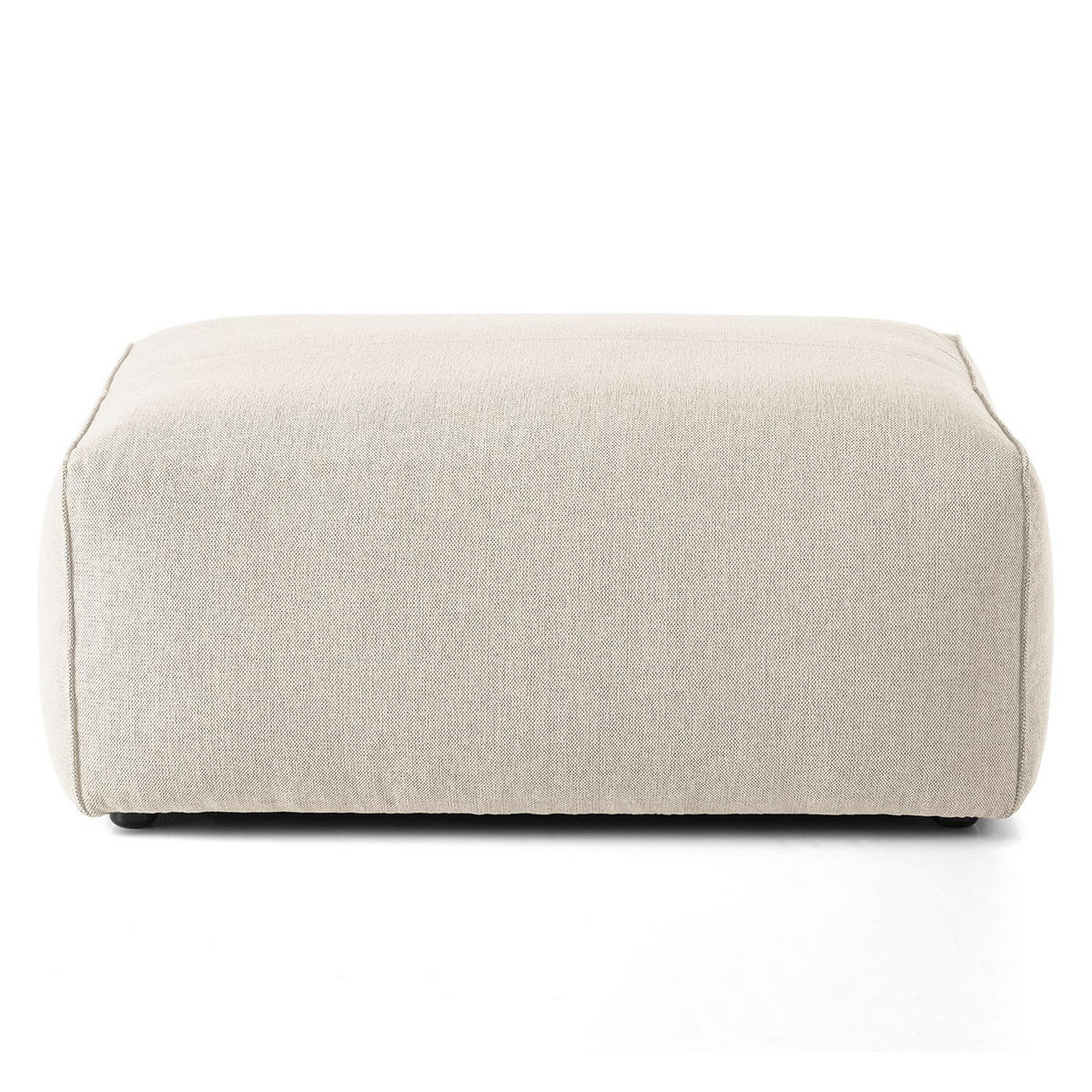 HOCKER Chenille Beige  - Beige/Schwarz, Design, Kunststoff/Textil (94/38/71cm) - home24