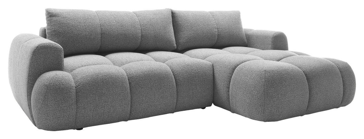 ECKSOFA Hellgrau Struktur  - Hellgrau/Schwarz, KONVENTIONELL, Kunststoff/Textil (272/172cm) - Carryhome