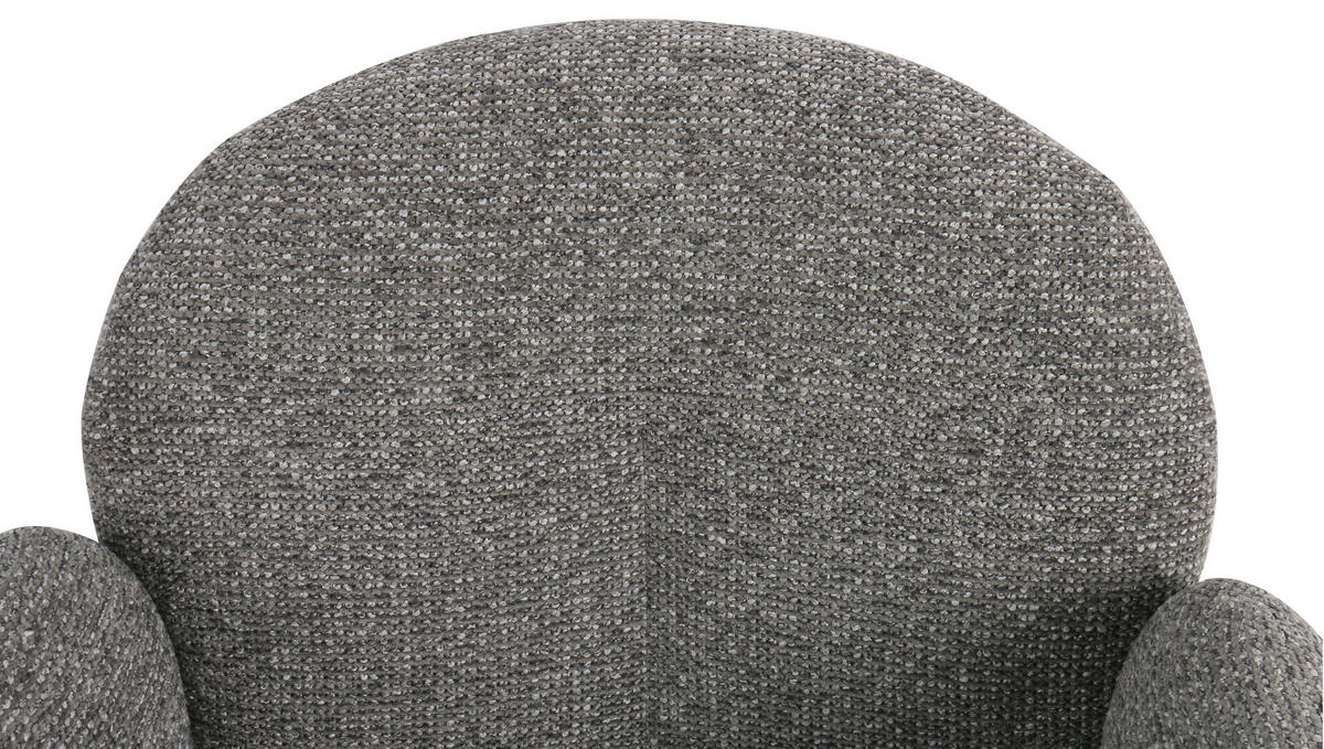 ARMLEHNSTUHL  in Eisen Leinenoptik  - Dunkelgrau/Schwarz, MODERN, Textil/Metall (60/81/61cm) - MID.YOU