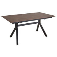 ESSTISCH Schwarz, Nussbaumfarben rechteckig  ausziehbar, in verschiedenen Größen erhältlich, in verschiedenen Holzdekoren erhältlich  - Nussbaumfarben/Schwarz, Basics, Holzwerkstoff/Metall (180-280/95/76cm) - Celina Home