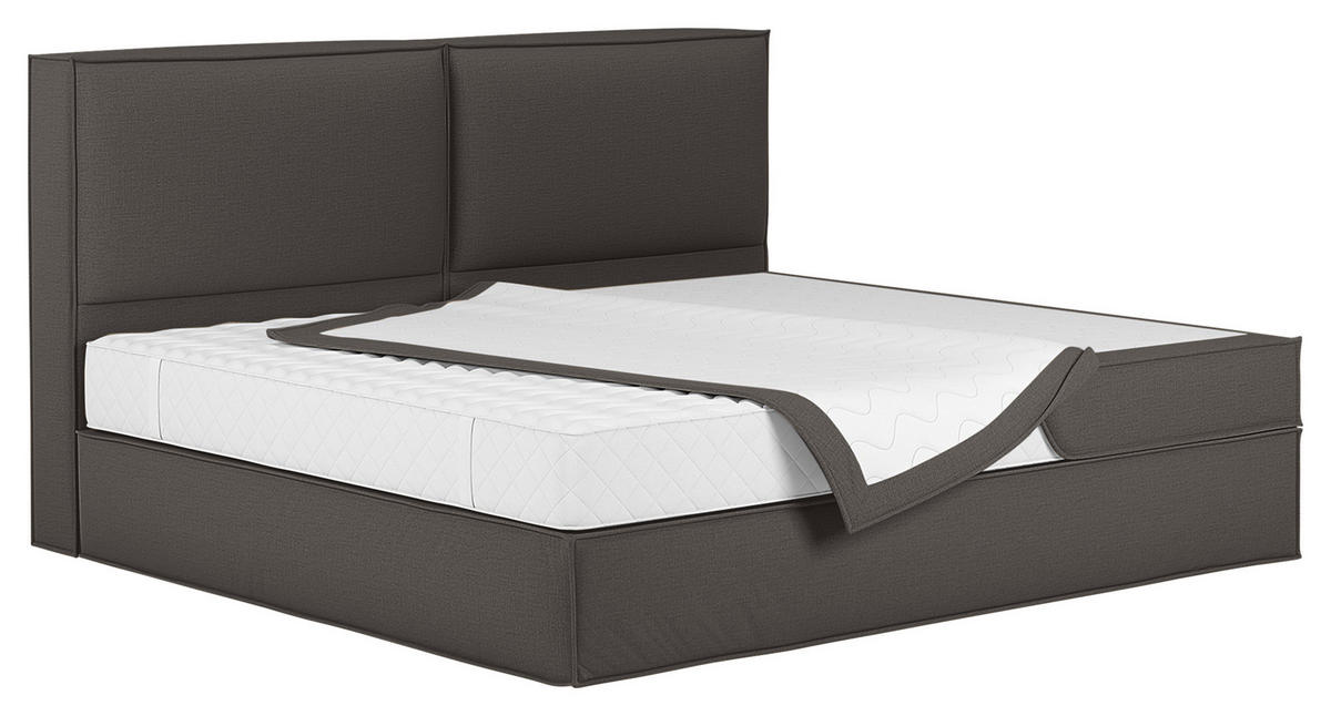 BOXSPRINGBETT 240/200 cm  in Dunkelgrau  - Dunkelgrau, Design, Textil (240/200cm) - home24