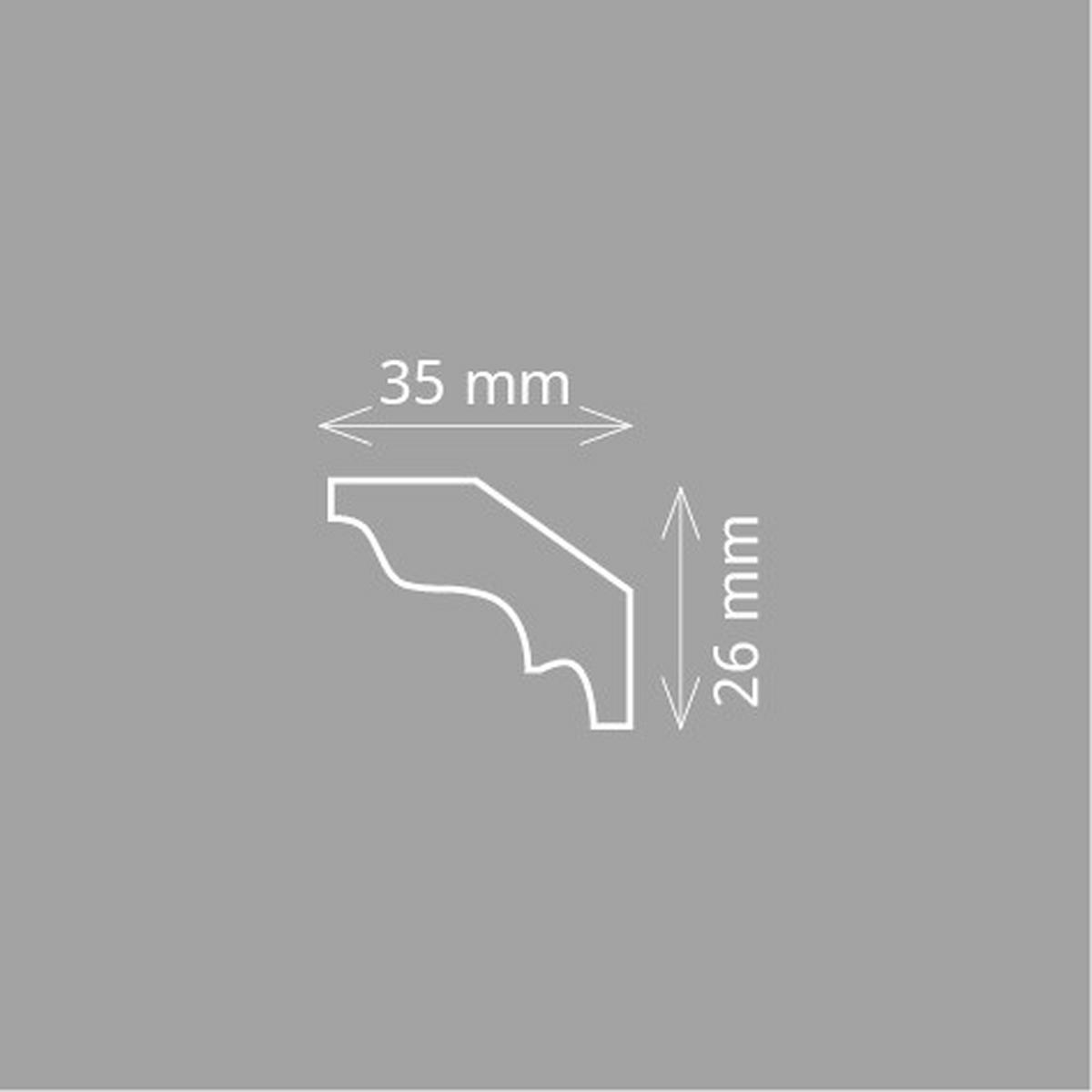 ZIERLEISTE 200/3,5/3,5 cm Weiß Kunststoff  - Weiß, Design, Kunststoff (200/3,5/3,5cm)