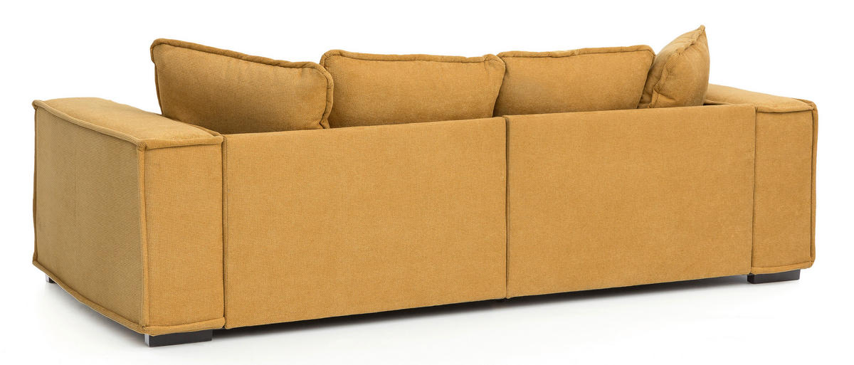BIGSOFA  in Senfgelb  - Taupe/Gelb, MODERN, Holz/Textil (244/62/117cm) - Luca Bessoni