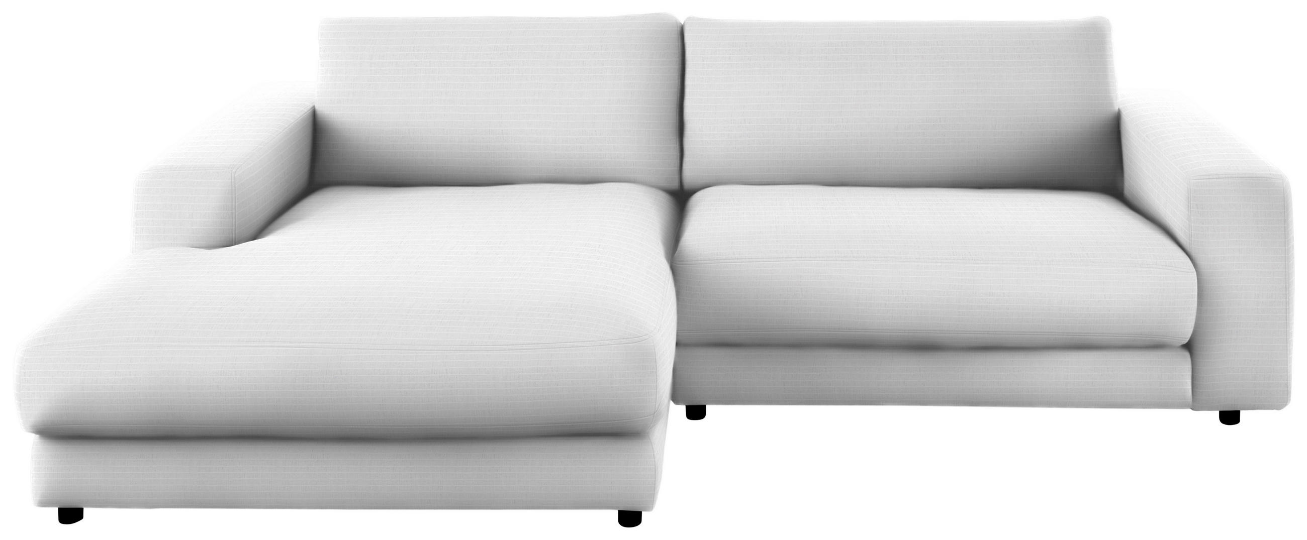 ECKSOFA in Chenille Weiß  190/270 cm  - Schwarz/Weiß, Design, Kunststoff/Textil (190/270cm) - Lomoco