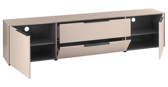 LOWBOARD  220/50/38 cm 1 Schublade(n) Beimöbel erhältlich, stehend  - Kaschmir/Schwarz, Design, Holzwerkstoff/Kunststoff (220/50/38cm) - Voleo