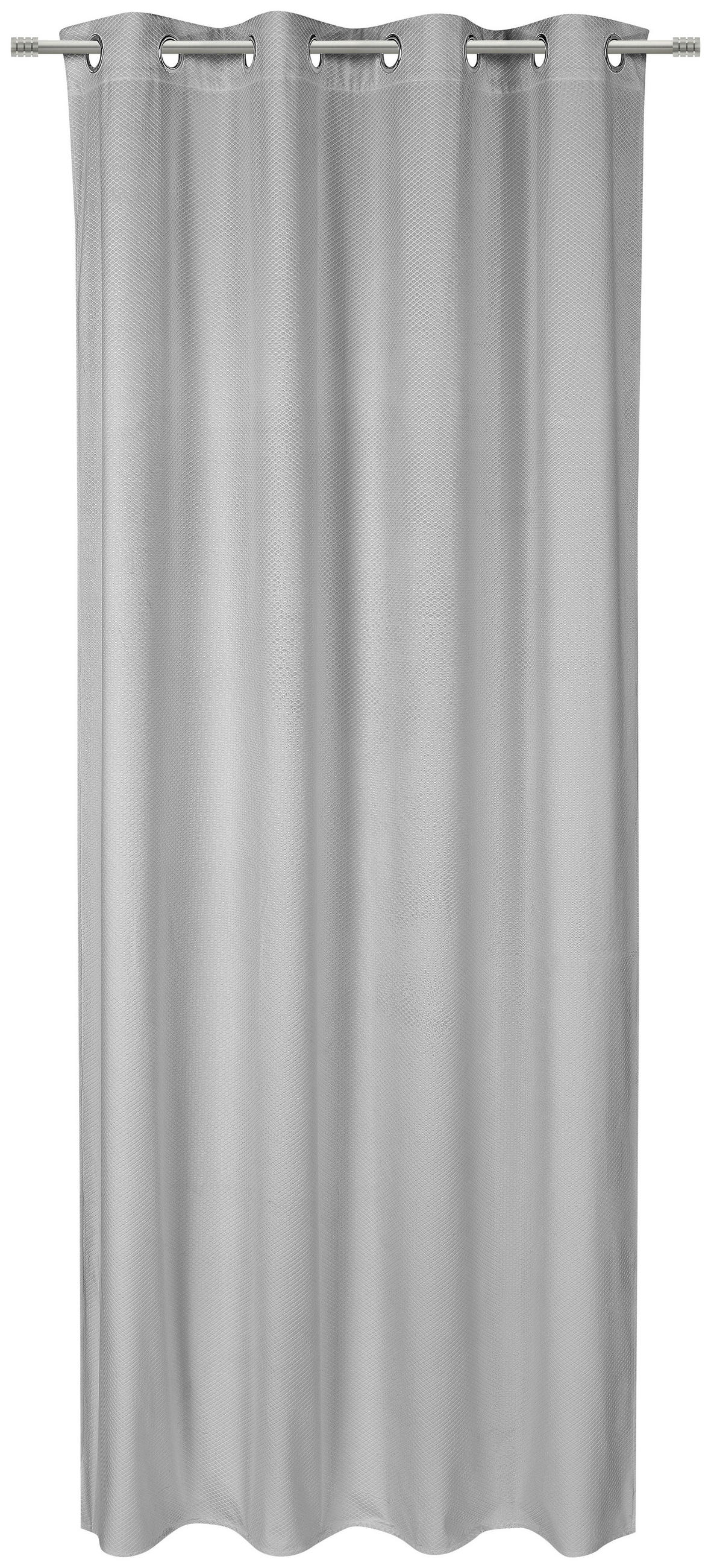 PERDEA CU INELE TIP CAPSĂ opac  - argintiu, Konventionell, textil (140/245cm) - Esposa