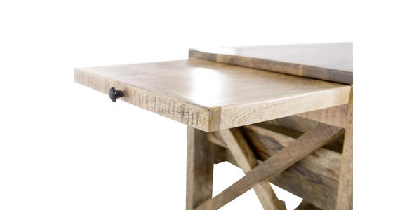 BARWAGEN Mangoholz massiv Braun, Schwarz - Schwarz/Braun, Design, Holz/Metall (97/85/43cm) - Carryhome