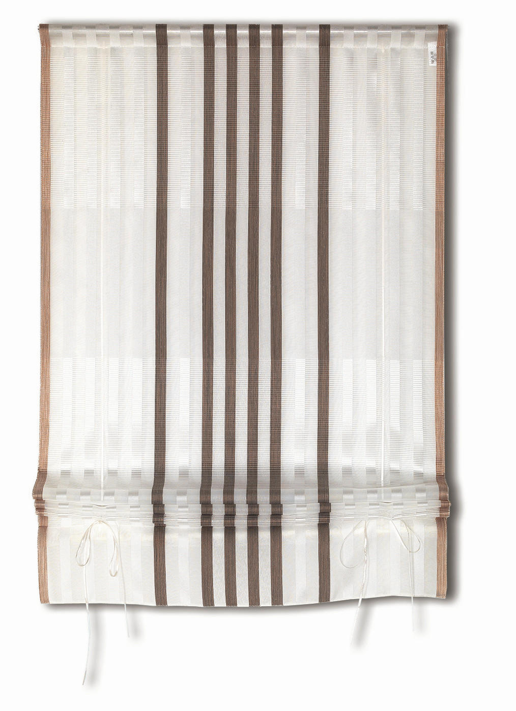 BÄNDCHENROLLO  halbtransparent  60/135 cm    - Braun/Weiß, KONVENTIONELL, Textil (60/135cm)