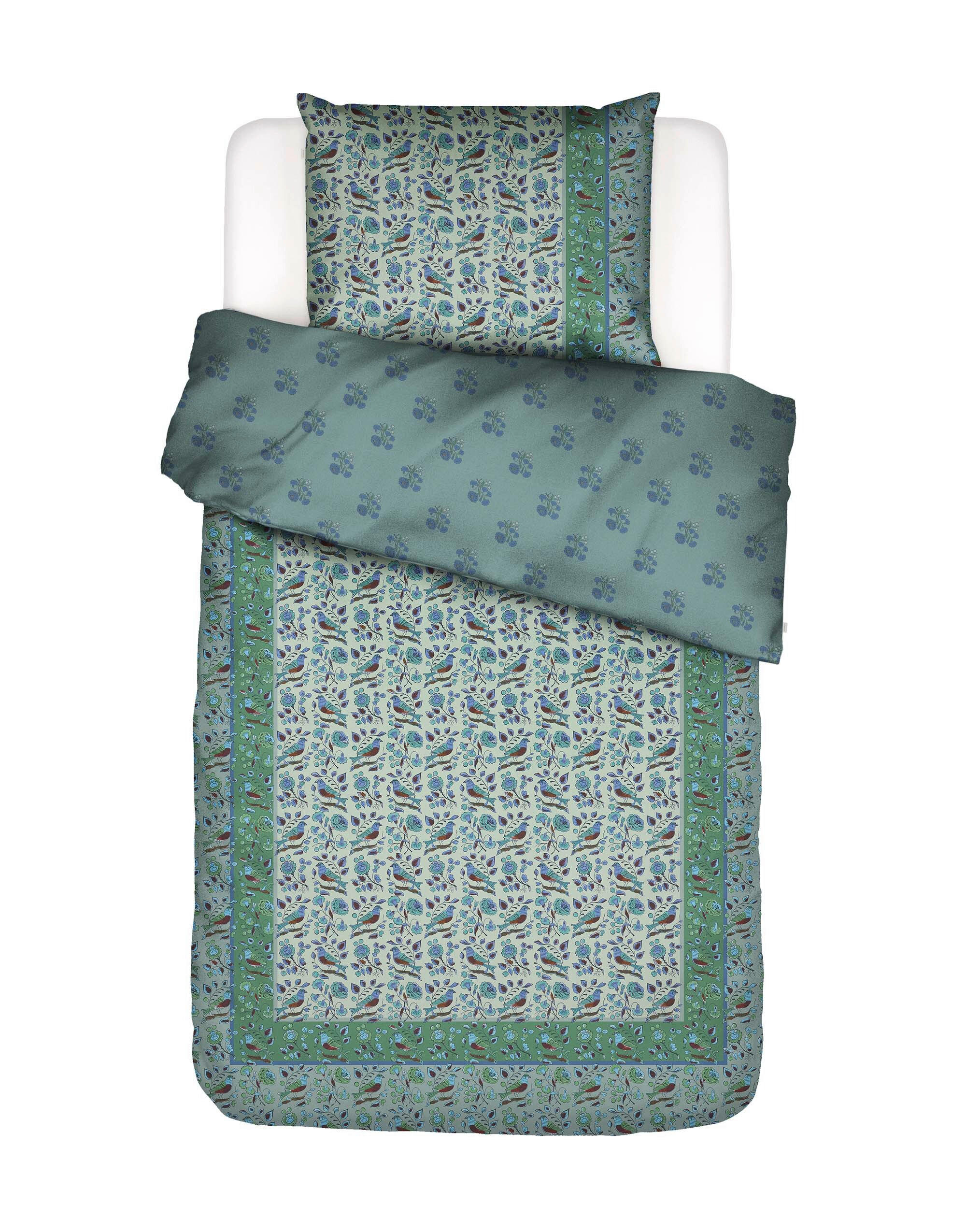 POVLEČENÍ, satén, zelená, 140/200 cm - zelená, Basics, textil (140/200cm) - Essenza