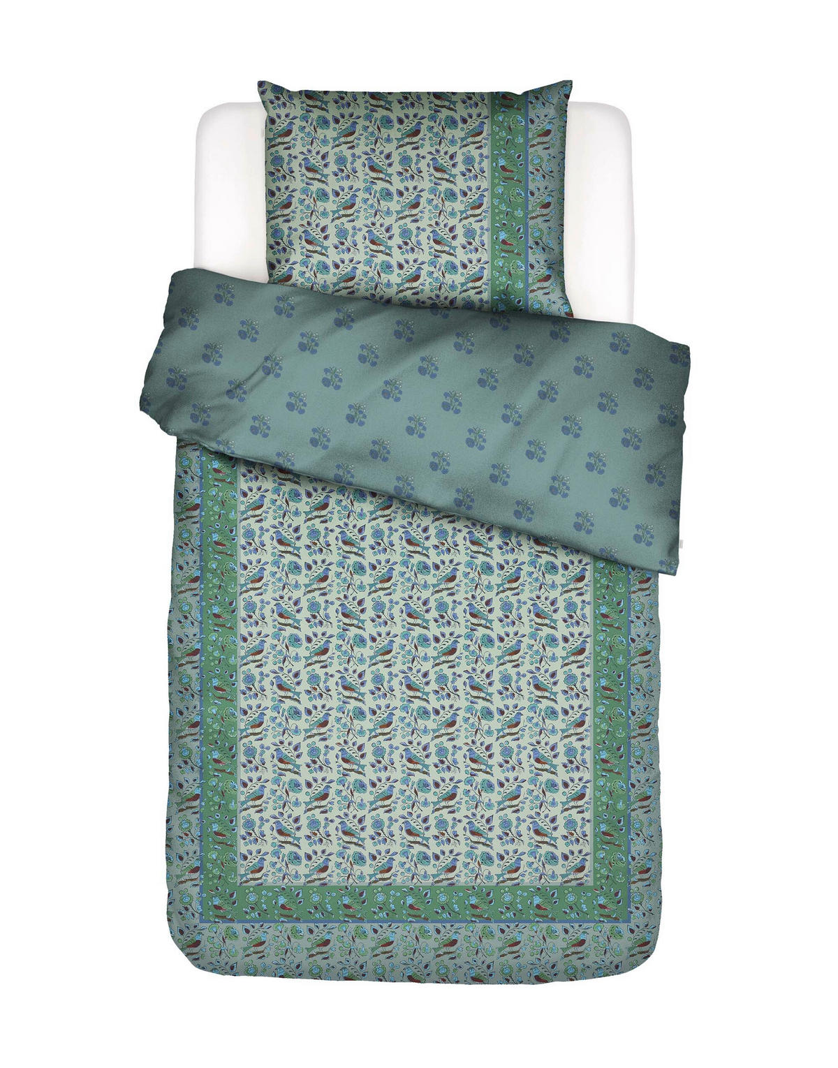 POSTEĽNÁ BIELIZEŇ, satén, zelená, 140/200 cm - zelená, Basics, textil (140/200cm) - Essenza