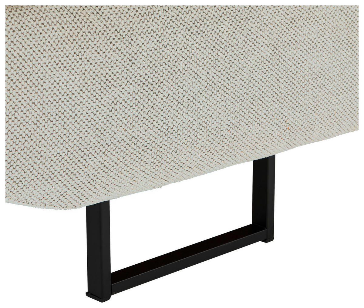 ECKSOFA Creme Webstoff  - Creme/Schwarz, Design, Textil/Metall (235/280cm) - Hom`in