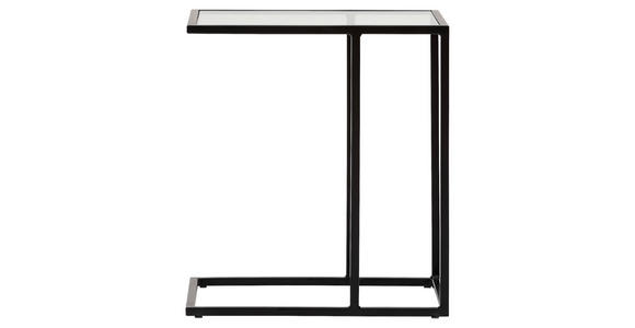 BEISTELLTISCH in Metall, Glas 45/35/46 cm  - Schwarz, Design, Glas/Metall (45/35/46cm) - Novel