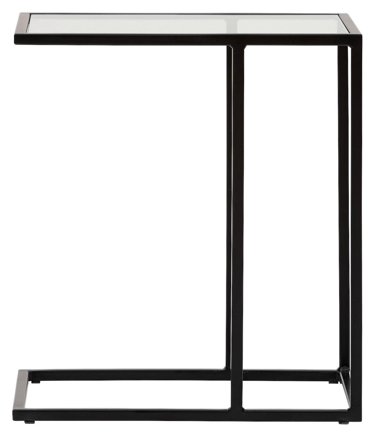 BEISTELLTISCH in Metall, Glas 45/35/46 cm  - Schwarz, Design, Glas/Metall (45/35/46cm) - Novel