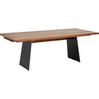 ESSTISCH 220-275/100/76 cm Echtholz  Holz, Metall ausziehbar rechteckig Nussbaumfarben  - Nussbaumfarben, Natur, Holz/Metall (220-275/100/76cm) - Anrei