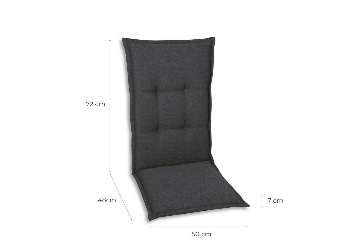 SESSELAUFLAGENSET in Anthrazit Uni  - Anthrazit, Basics, Textil (50/7/120cm)