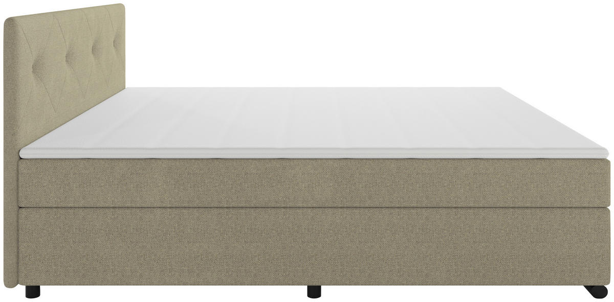BOXSPRINGBETT 180/200 cm  in Beige  - Beige/Schwarz, MODERN, Karton/Holz (180/200cm) - MID.YOU