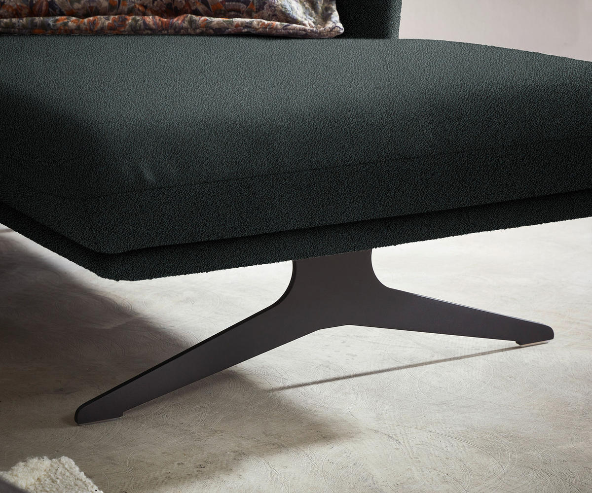 ECKSOFA in Flachgewebe Anthrazit  - Anthrazit/Schwarz, Design, Textil/Metall (259/152cm) - Dieter Knoll