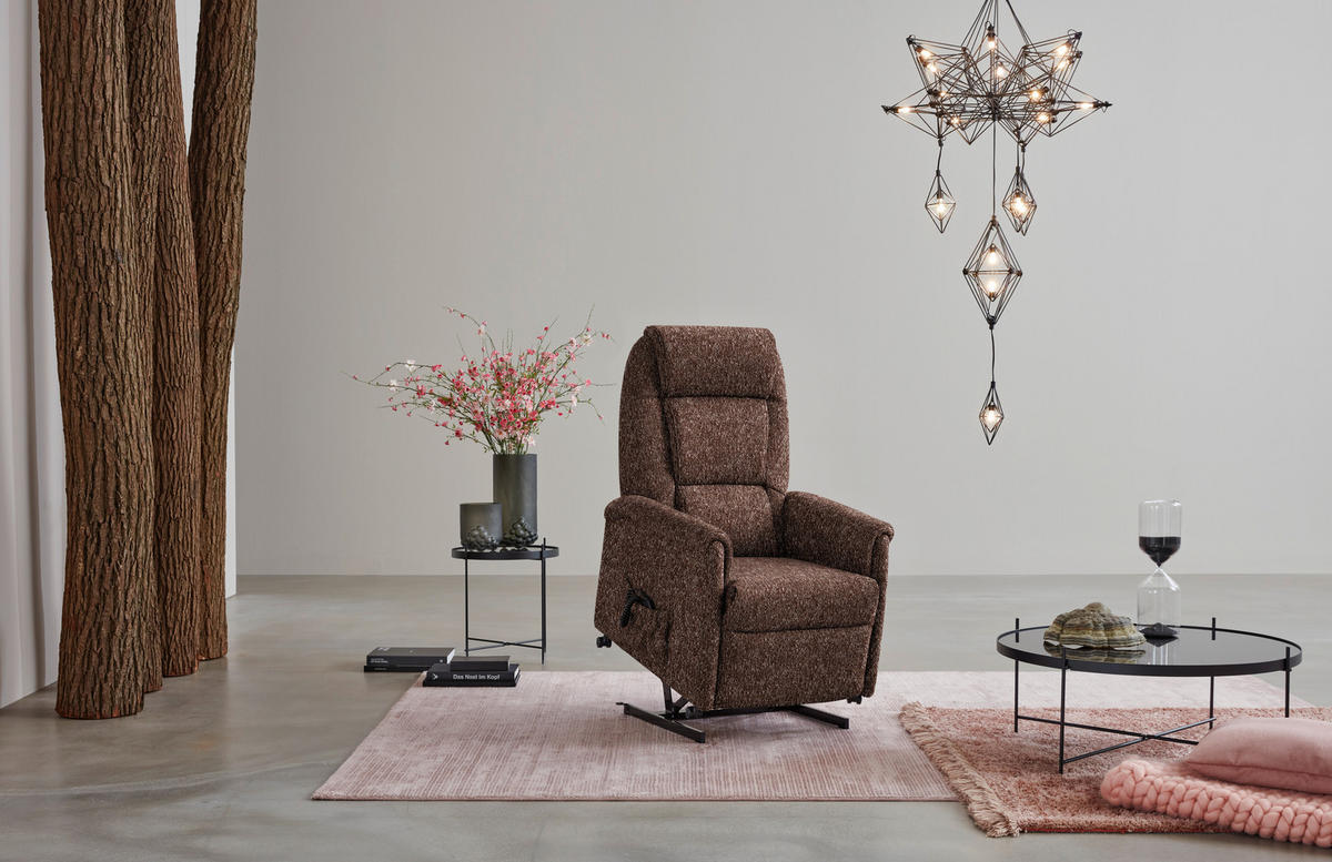 FERNSEHSESSEL in Flachgewebe Weinrot  - Weinrot/Schwarz, KONVENTIONELL, Kunststoff/Textil (69/105/82cm) - Himolla