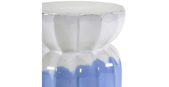 BEISTELLTISCH 30/30/60 cm Blau, Weiß, Hellblau  - Blau/Weiß, Design, Keramik (30/30/60cm) - Landscape