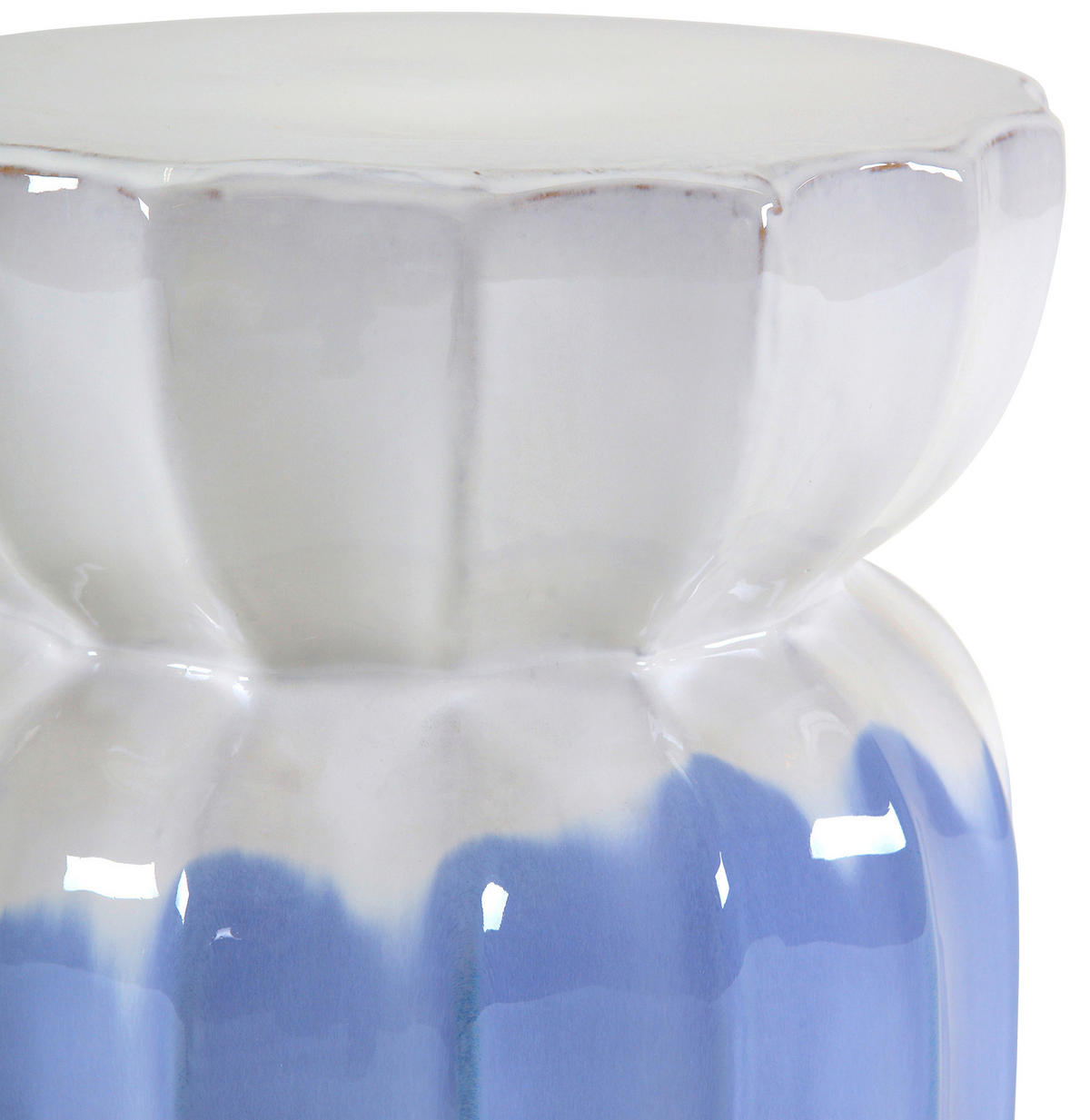 BEISTELLTISCH 30/30/60 cm Blau, Weiß, Hellblau  - Blau/Weiß, Design, Keramik (30/30/60cm) - Landscape