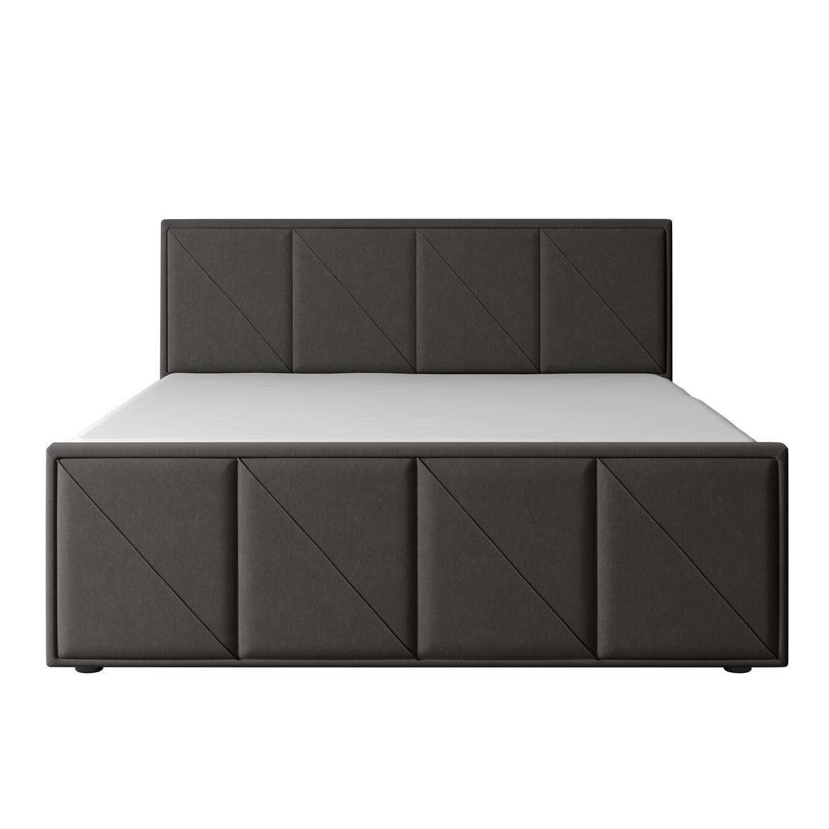 POSTELJA BOXSPRING 180 cm   x 200 cm  , kovina, umetna masa, tekstil, karton, leseni material antracit  - črna/antracit, Moderno, kovina/umetna masa (180/200cm) - MID.YOU