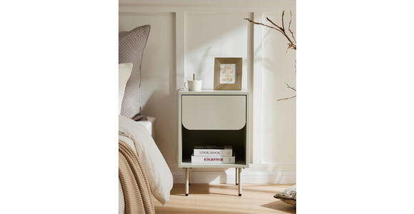 NACHTKÄSTCHEN 40/60/40 cm  in Seidengrau  - Seidengrau, Design, Holzwerkstoff/Metall (40/60/40cm) - Xora