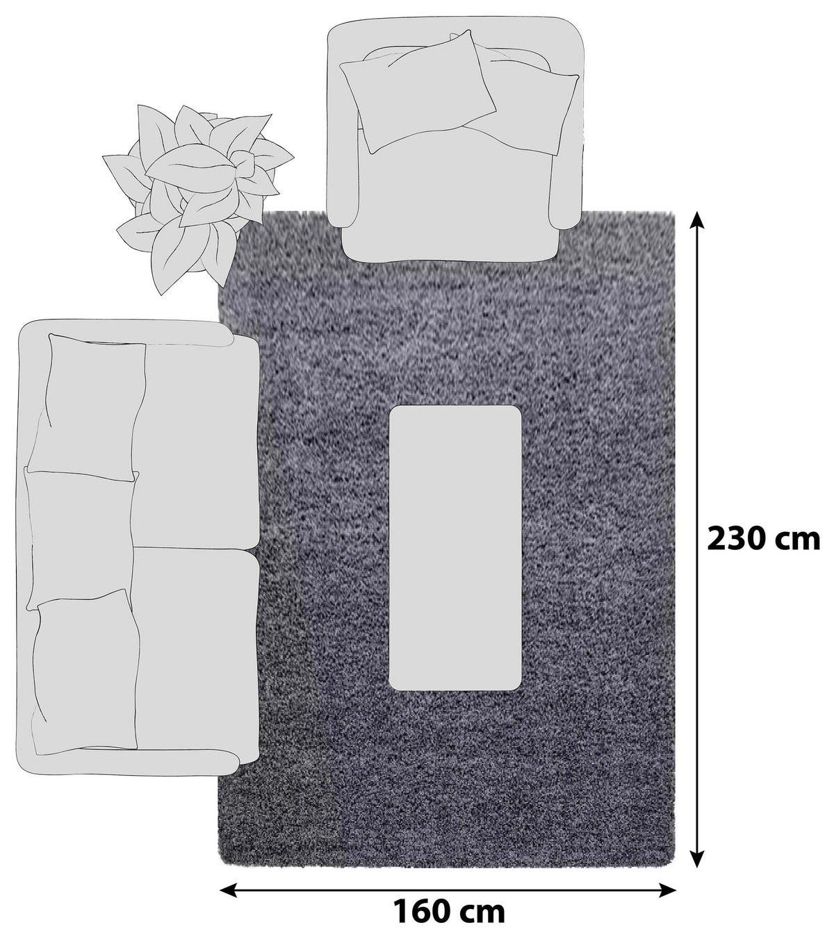 KOBEREC S VYSOKÝM VLASEM, 160/230 cm, šedá - šedá, Konvenční, textil (160/230cm) - Novel