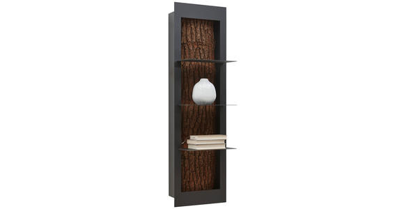 HÄNGEELEMENT Lavia Kerneiche vollmassiv Anthrazit, Eichefarben  - Eichefarben/Anthrazit, Design, Holz/Metall (38,5/134,5/29cm) - Valnatura