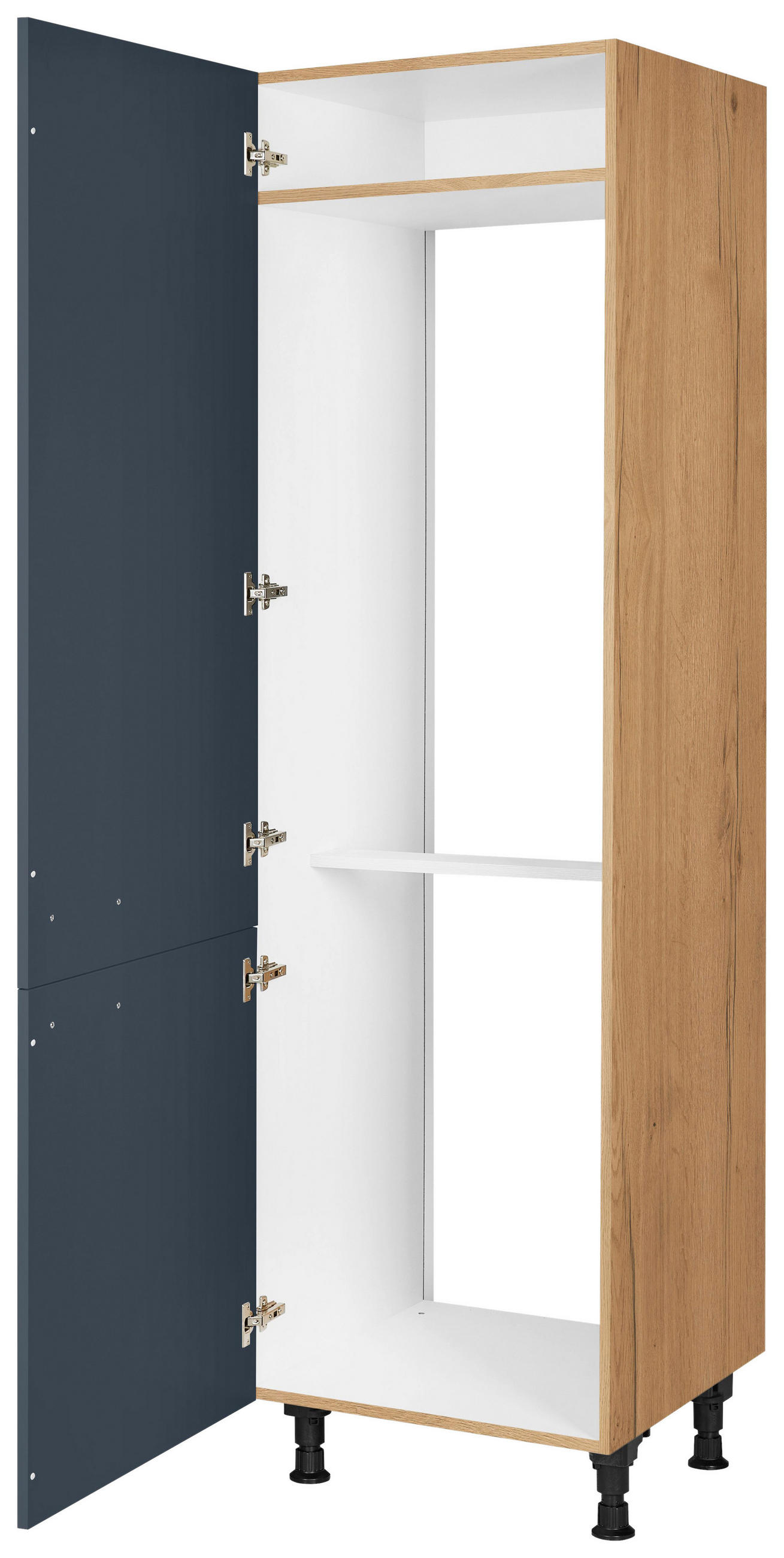 GERÄTEUMBAUSCHRANK 60/216,6/58 cm  in Blau, Eichefarben  - Blau/Eichefarben, MODERN, Holzwerkstoff/Metall (60/216,6/58cm) - Nobilia