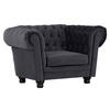 CHESTERFIELD-SESSEL Flachgewebe Dunkelgrau    - Dunkelgrau, LIFESTYLE, Textil (130/79/93cm)