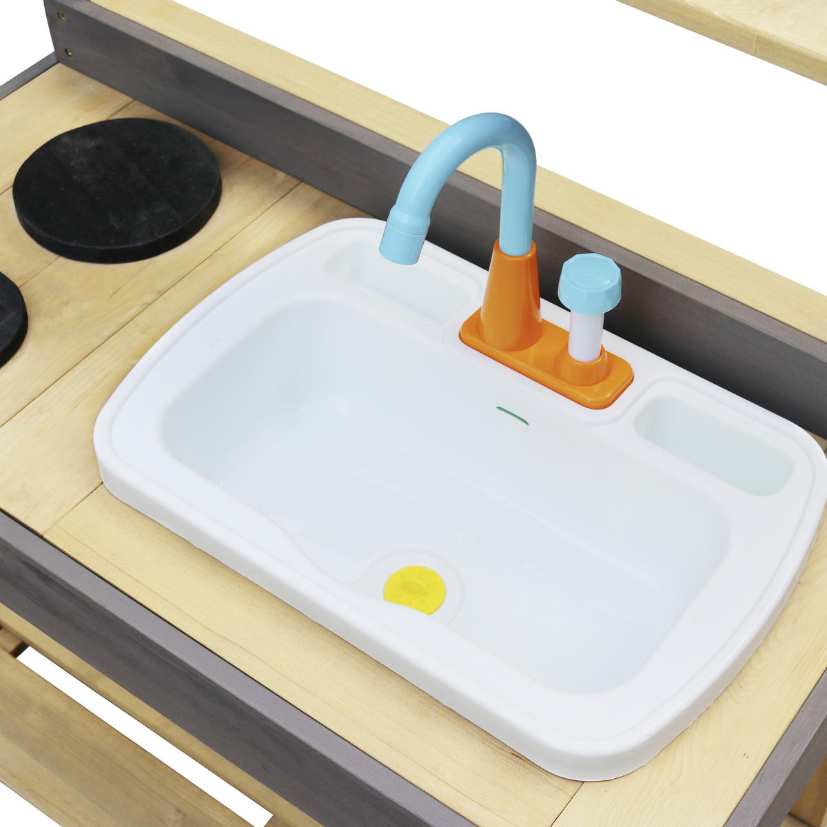 SAND & WASSER SPIELKÜCHE  - Weiß/Braun, KONVENTIONELL, Holz/Kunststoff (75/100/38,5cm) - Ambia Garden