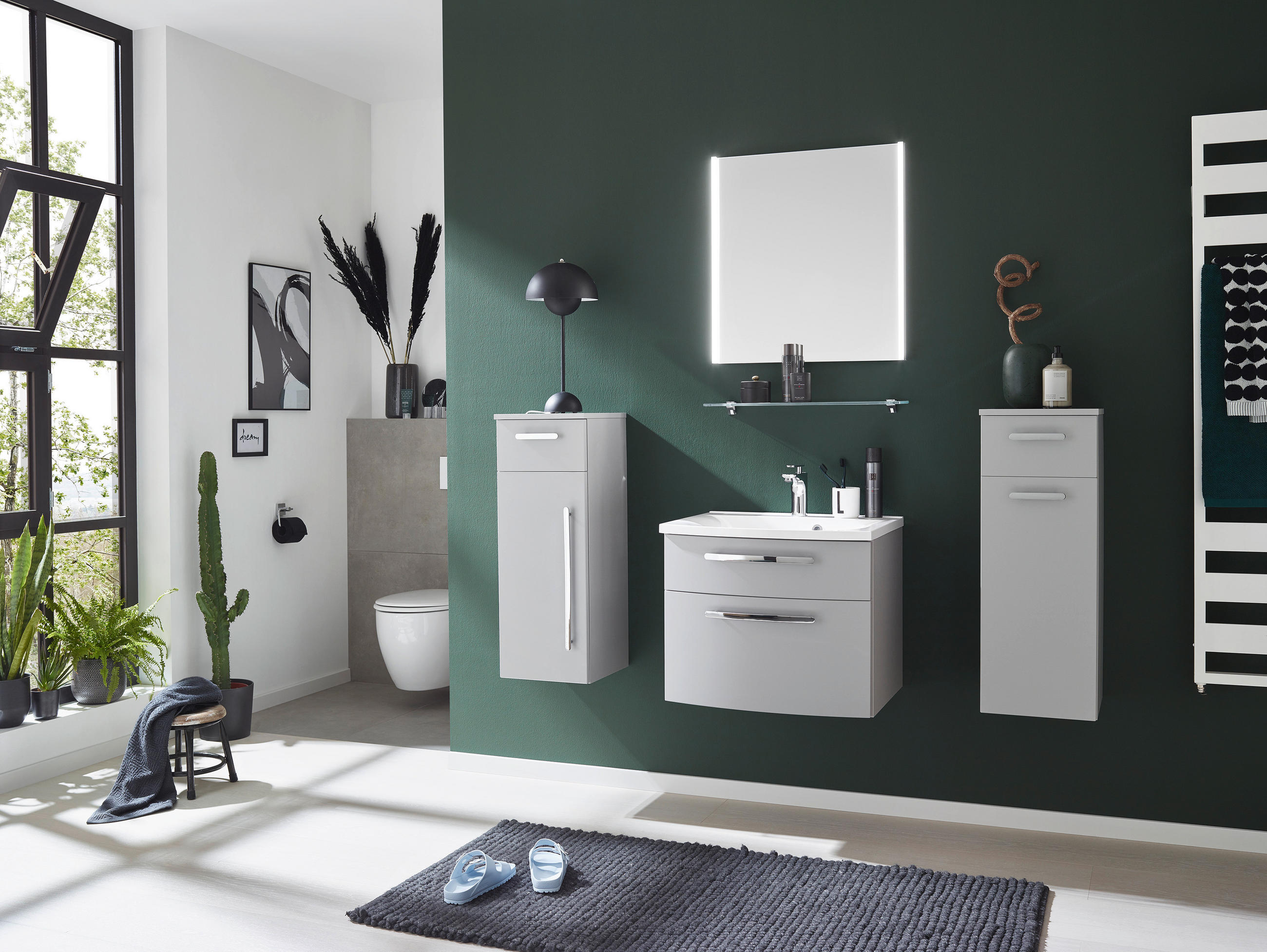 MIDISCHRANK 30/81,6/30 cm  - Chromfarben/Grau, KONVENTIONELL, Holzwerkstoff/Metall (30/81,6/30cm) - Novel