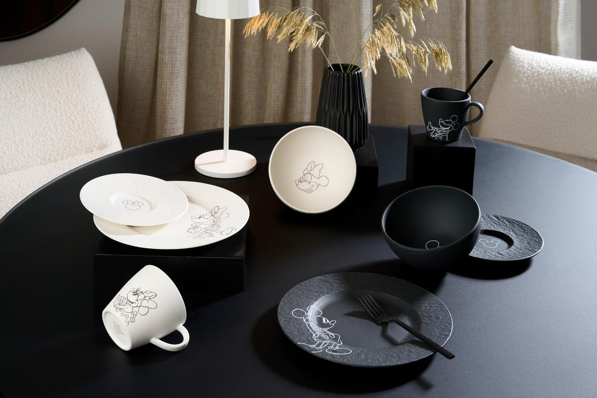 FRÜHSTÜCKSSERVICE Schwarz Manufacture Rock Mickey 4-teilig 1 Personen  - Schwarz, Basics, Keramik - Villeroy & Boch