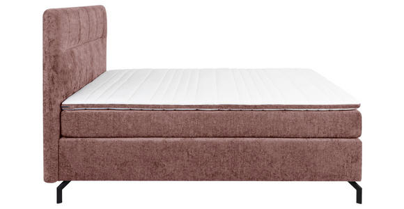 BOXSPRINGBETT 180/200 cm,  in Weinrot, Topper, H2 + H2 = mittel  - Weinrot/Schwarz, Design, Textil/Metall (180/200cm) - Esposa