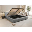 POLSTERBETT 200/200 cm,  in Silberfarben, Lattenrost, Bettkasten,  - Silberfarben/Schwarz, Design, Holz/Textil (200/200cm) - Xora