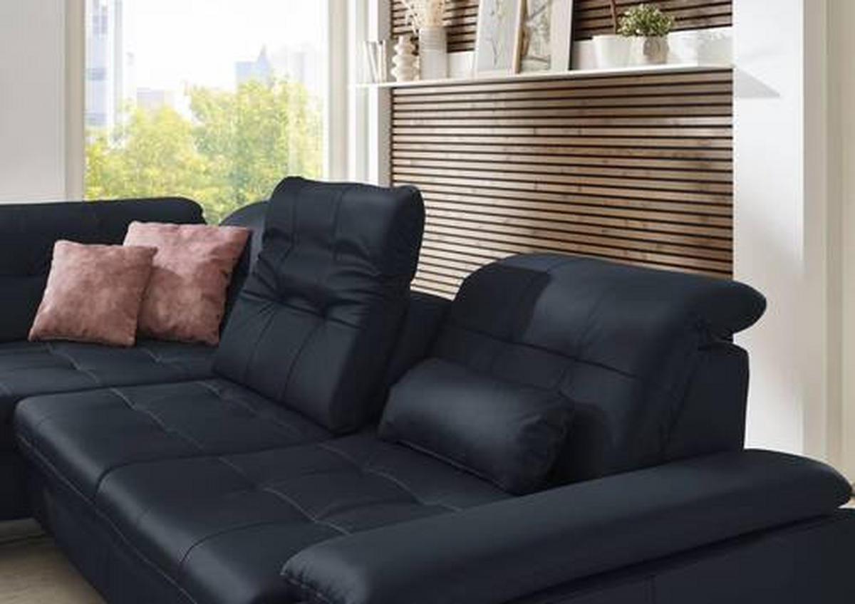 ECKSOFA in Echtleder Dunkelblau  - Dunkelblau, Basics, Leder/Metall (211/309cm) - Beldomo Speed